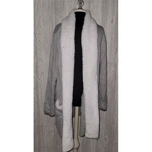 NWT Sleep Sense XL Lounge Cardigan Faux Fur Collar 95259